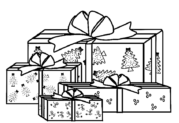 Christmas Present Boxes Coloring Page