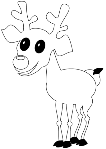 Christmas Reindeer Picture For Kids Coloring Page