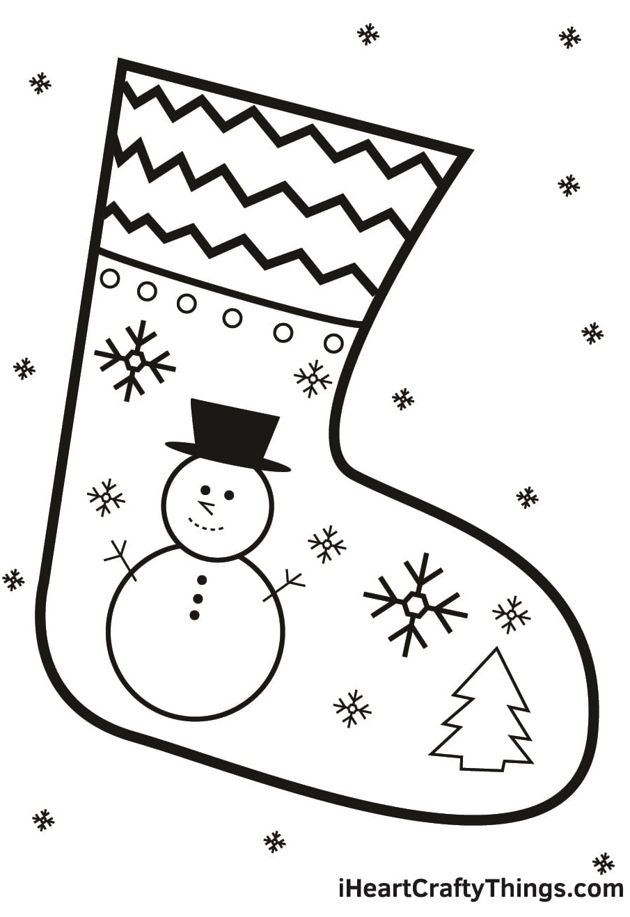 Christmas Stocking Cute Coloring Page