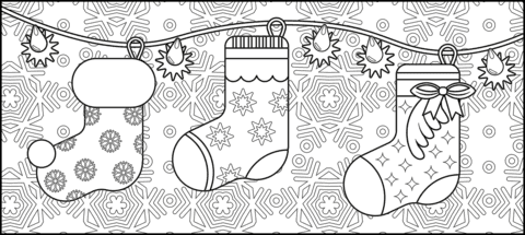 Christmas Stocking For Children Coloring Page