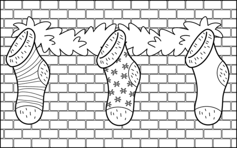 Christmas Stocking For Kids Coloring Page