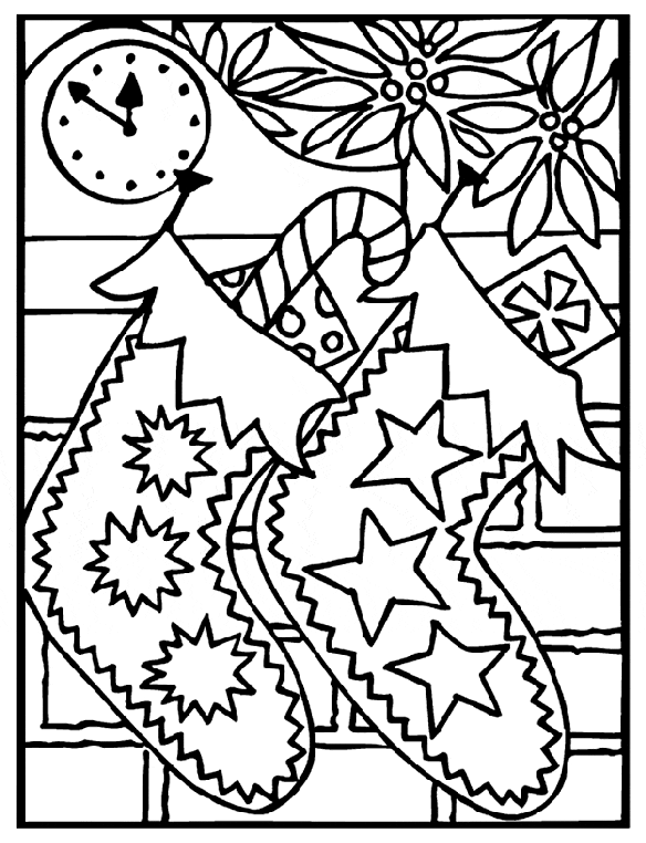 Christmas Stocking Image For Kids Coloring Page