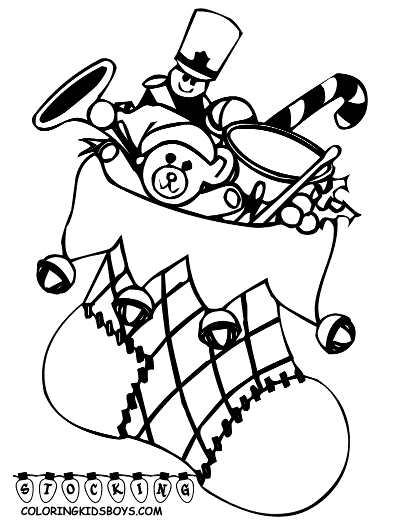 Christmas Stocking Image For Kids Coloring Page