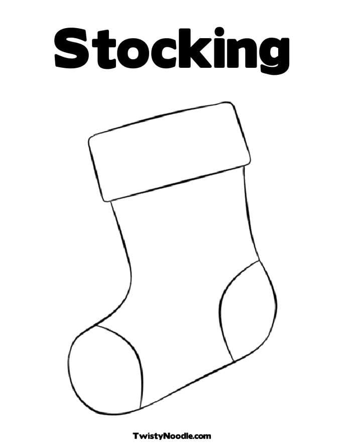 Christmas Stocking Image Coloring Page