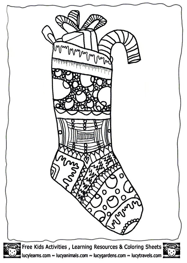 Christmas Stocking Lovely For Children Coloring Page