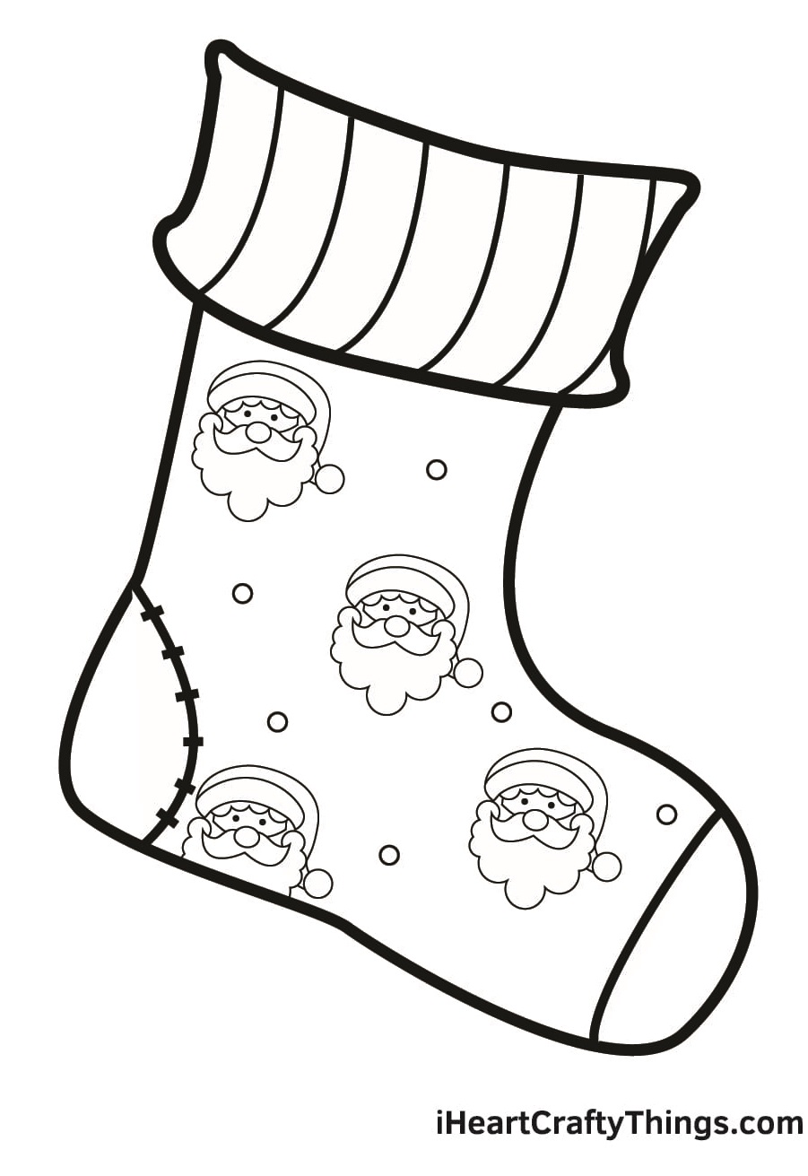 Christmas Stocking Lovely Image For Kids Coloring Page