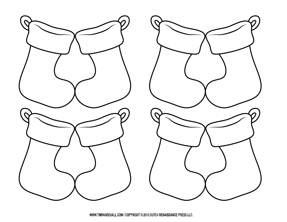 Christmas Stocking Ornaments Coloring Page