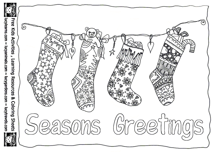 Christmas Stocking Painting For Children Coloring Page