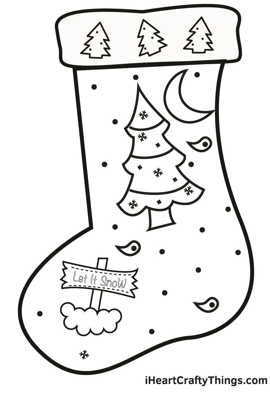 Christmas Stocking Sweet Image Coloring Page