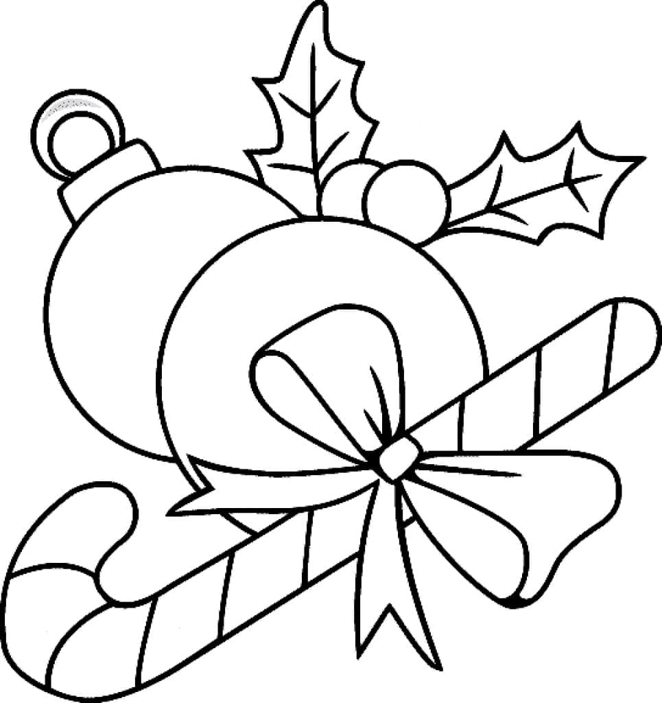 Christmas Toys And Candy Coloring Page