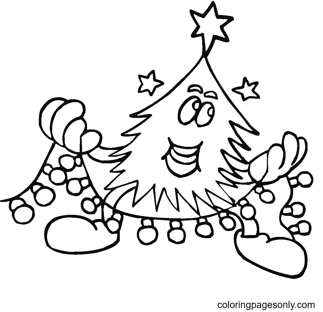 Christmas Tree And Christmas Lights Image For Kids
