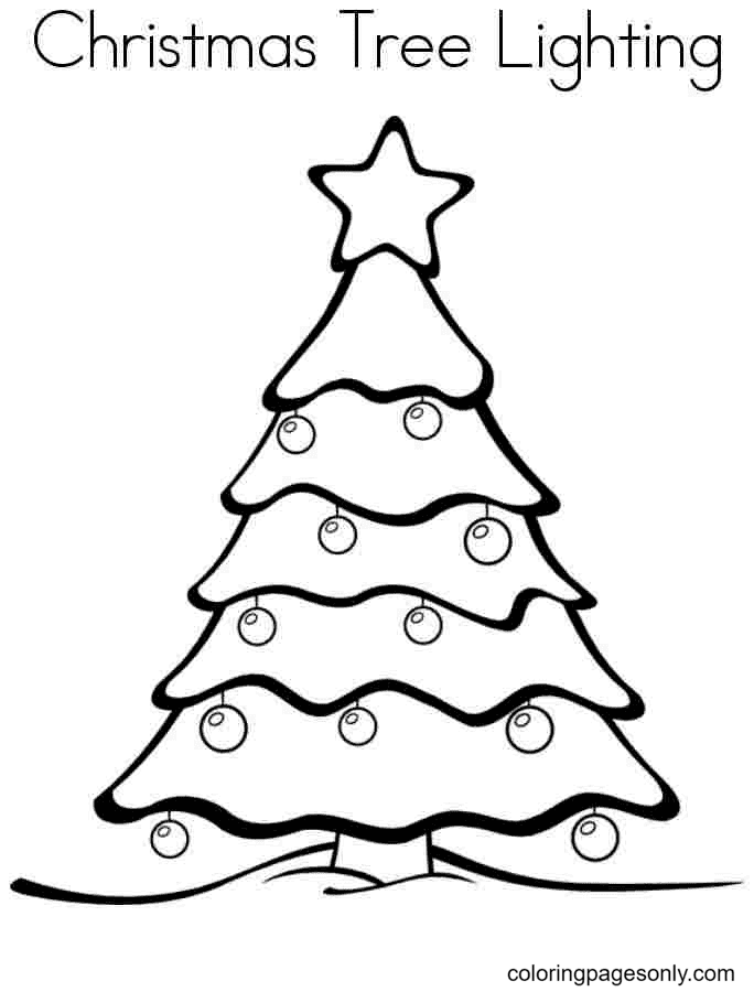 Christmas Tree Lighting Image For Kids Coloring Page