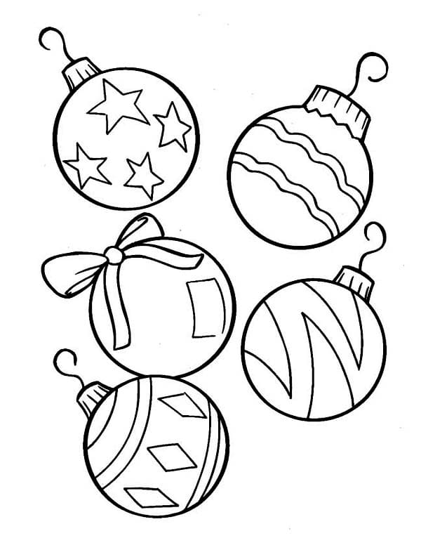 Christmas Tree Ornament Image Coloring Page
