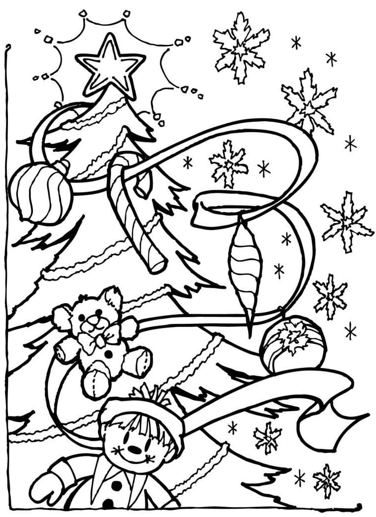 Christmas Tree Picture Coloring Page