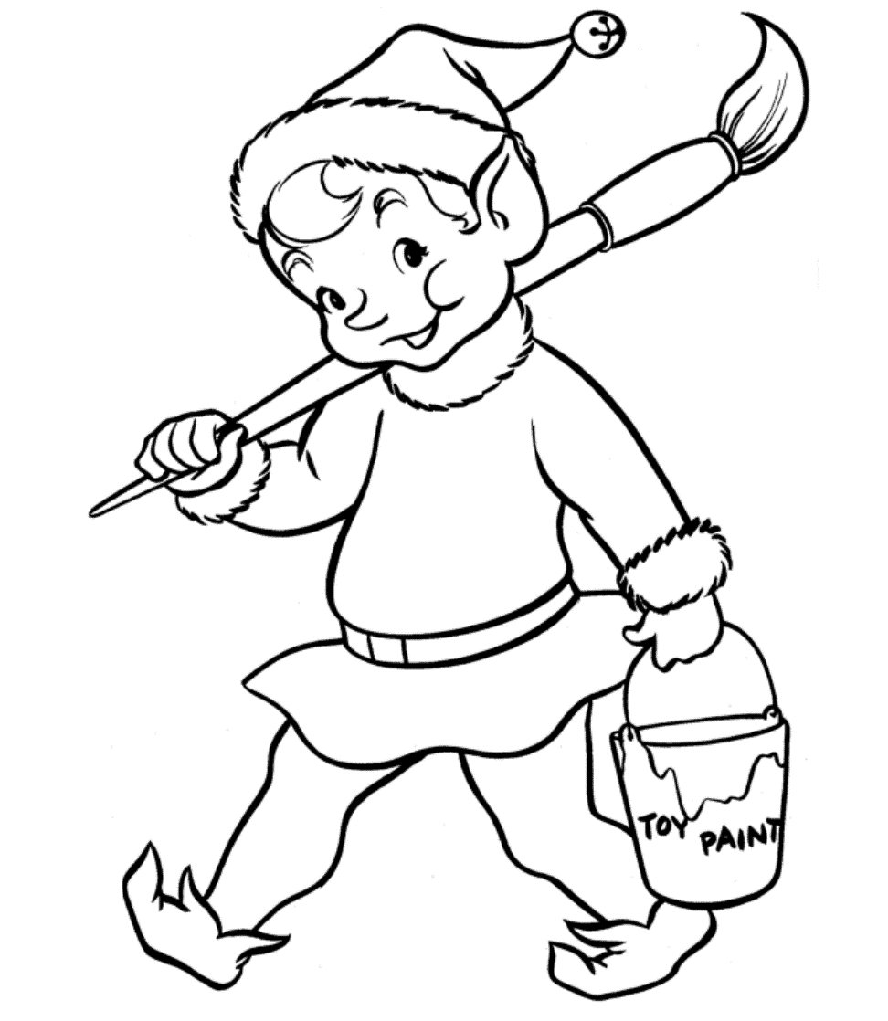 Chubby Elf With Paint Image For Kids