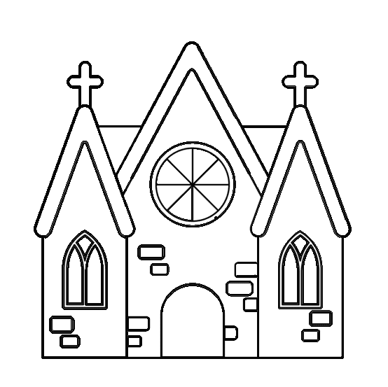 Church Emoji For Children Coloring Page