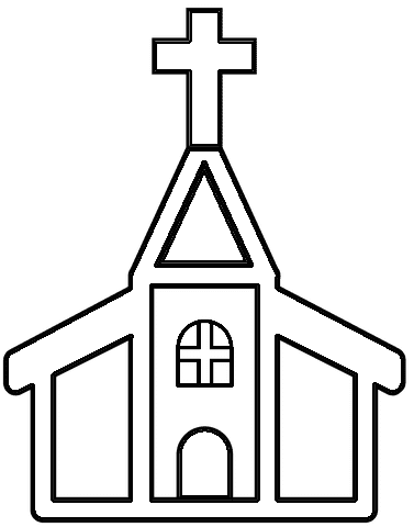 Church Emoji Image For Children Coloring Page