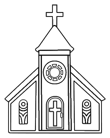 Church Emoji Coloring Page