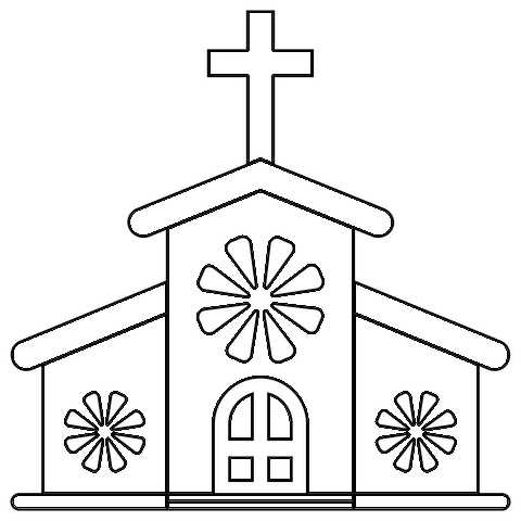 Church For Children Image Coloring Page