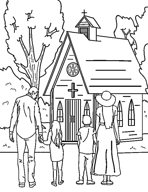 Church For Kids Image Coloring Page
