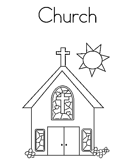 Church For Kids Coloring Page