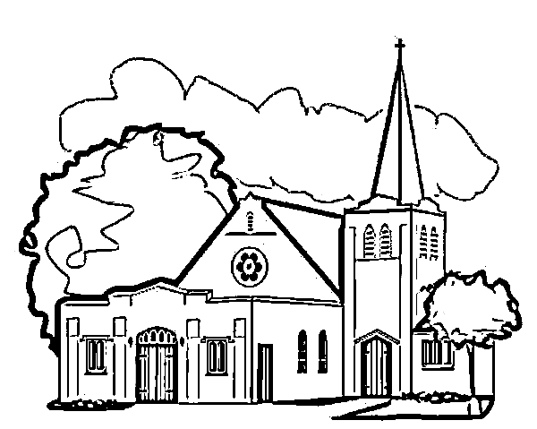 Church Image For Children Coloring Page
