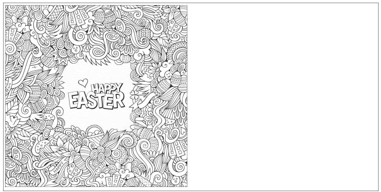 Complex Easter Card Image For Children Coloring Page
