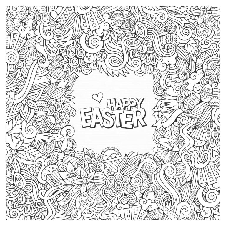 Complex Easter Image For Children Coloring Page