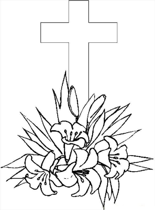 Cross Drawing Coloring Page