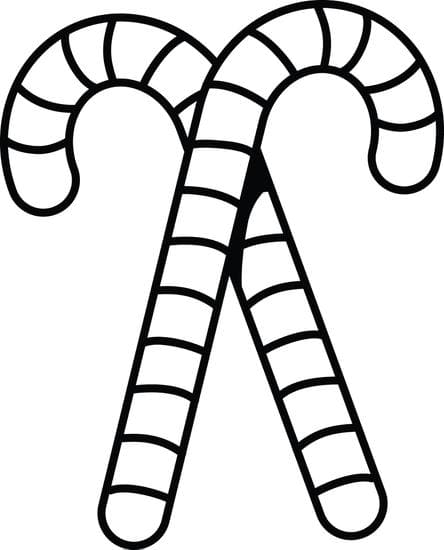Crossed Candy Canes Image For Kids Coloring Page