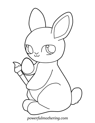 Cute Bunny Printable Coloring Page