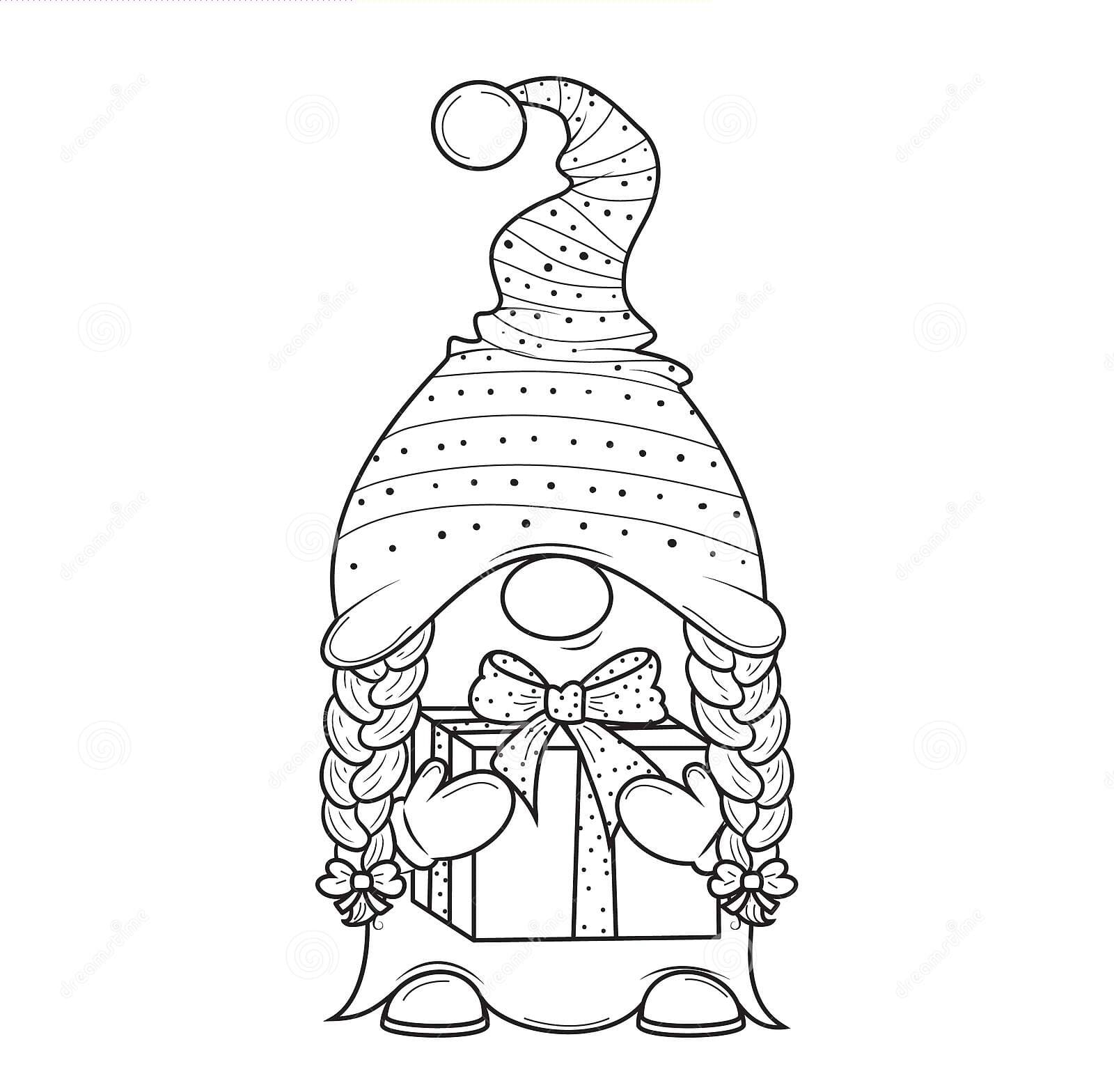 Cute Cartoon Christmas Coloring Page