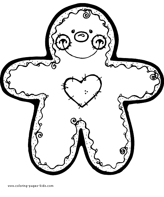 Cute Christmas Gingerbread Man Coloring Page