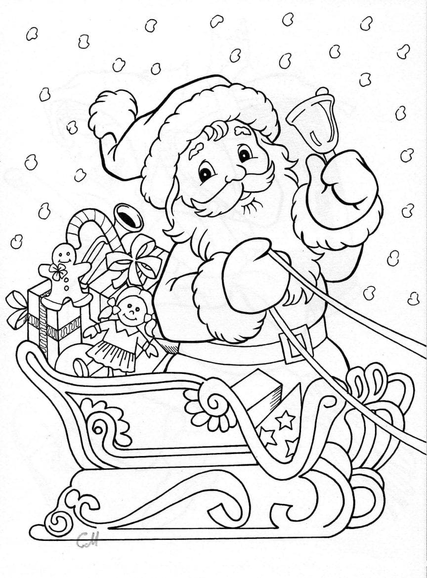 Cute Christmas Image For Kids Coloring Page