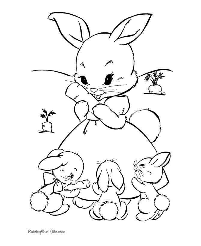 Cute Easter Bunny Drawing For Kids