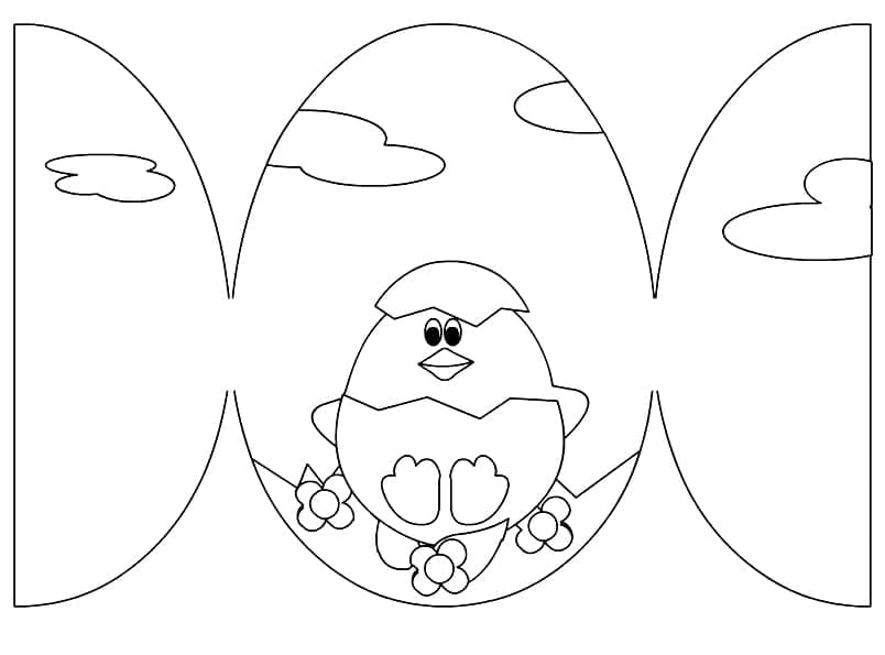 Cute Easter Card Image For Kids Coloring Page