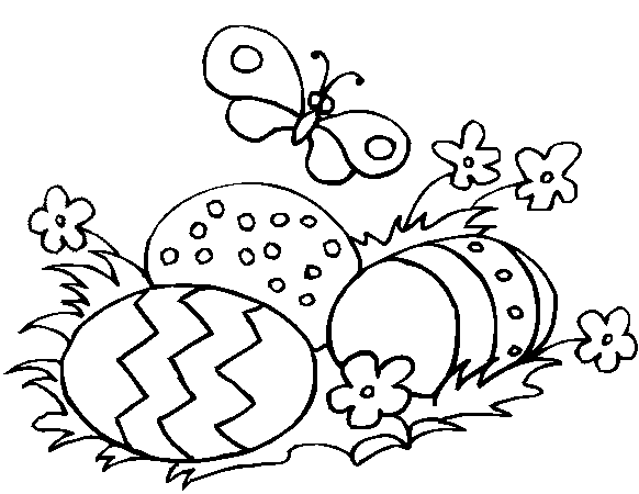 Cute Easter Clip Art Coloring Page