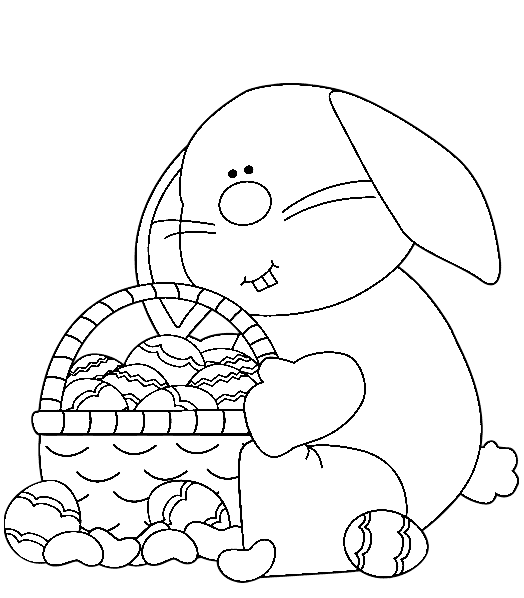 Cute Easter Image For Kids Coloring Page