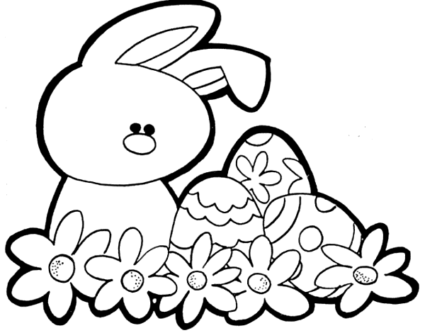 Cute Easter Painting For Children Coloring Page