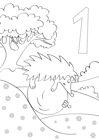 December 1 With A Hedgehog Rolling On Christmas Ball Image For Kids Coloring Page