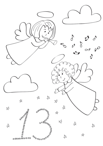 December 13 With Christmas Angels In The Sky Image For Kids