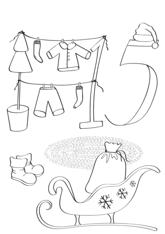 December 15 With Santa Claus Clothes Coloring Page