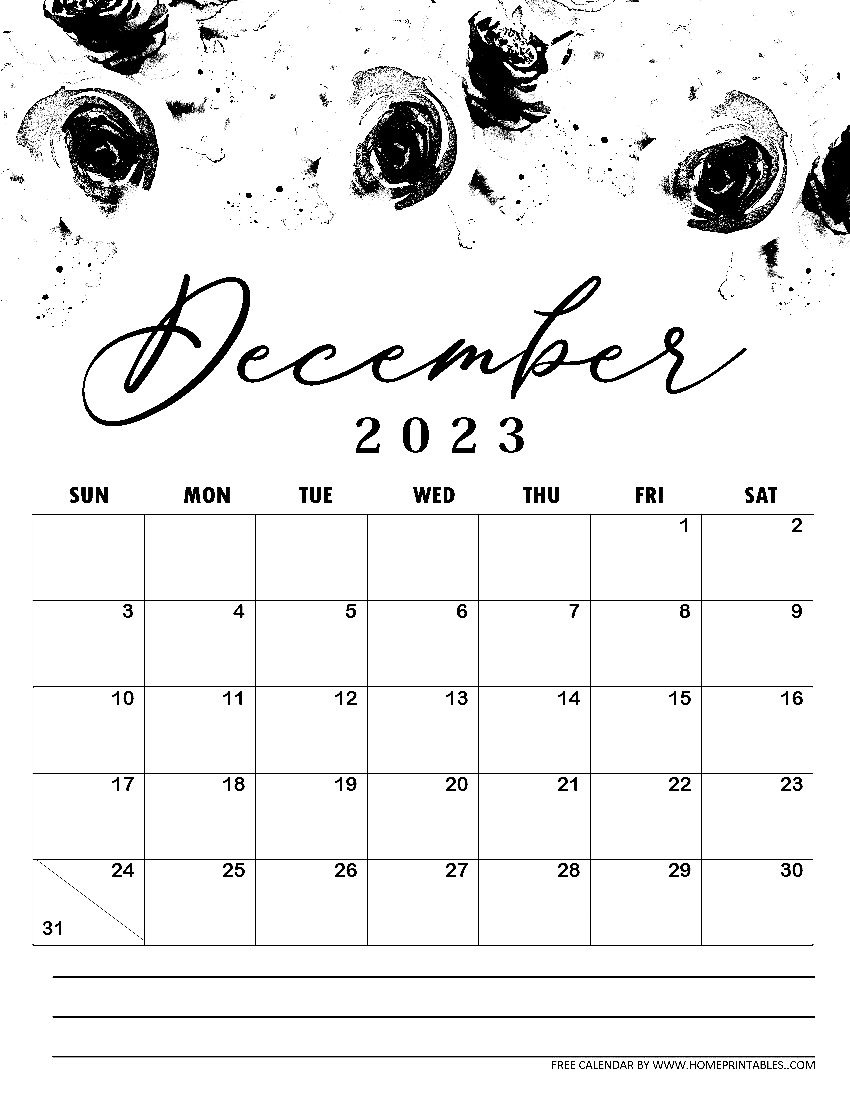 December 2023 Calendar For Kids Coloring Page