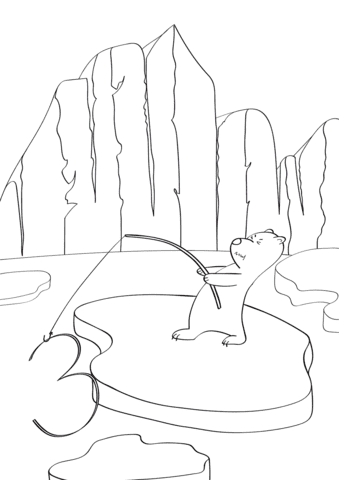 December 3 With Polar Bear Fishing Printable Coloring Page
