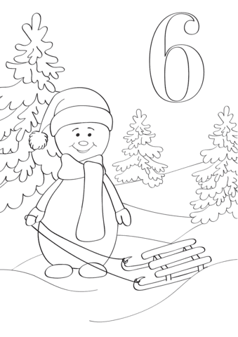 December 6 With Snowman And Sled Drawing For Kids