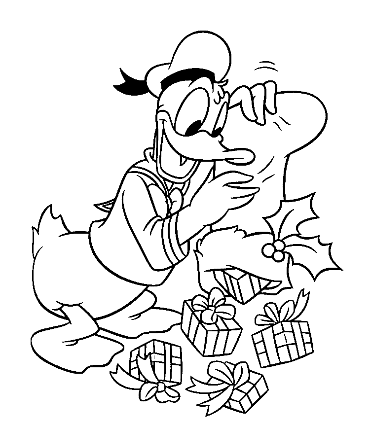 Donald Duck Finding Stocking Of Presents