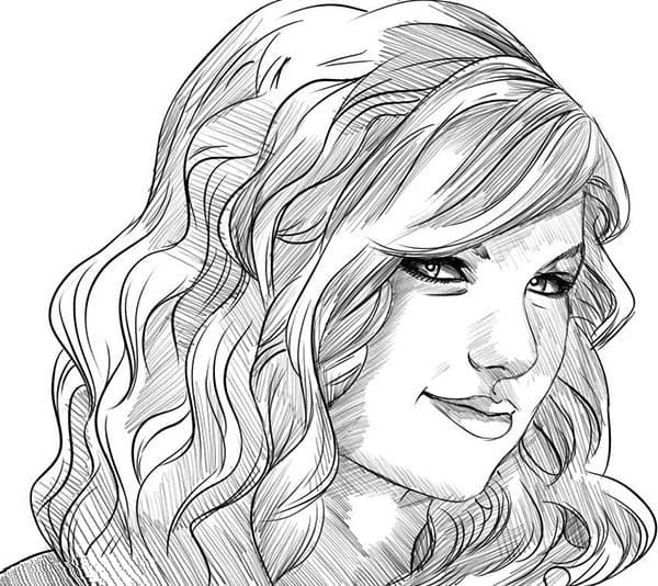 Drawing Taylor Swift Image For Kids