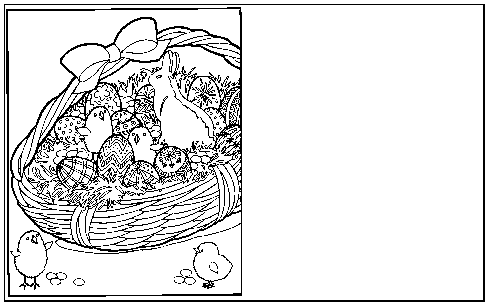 Easter Basket Card Picture Printable Coloring Page