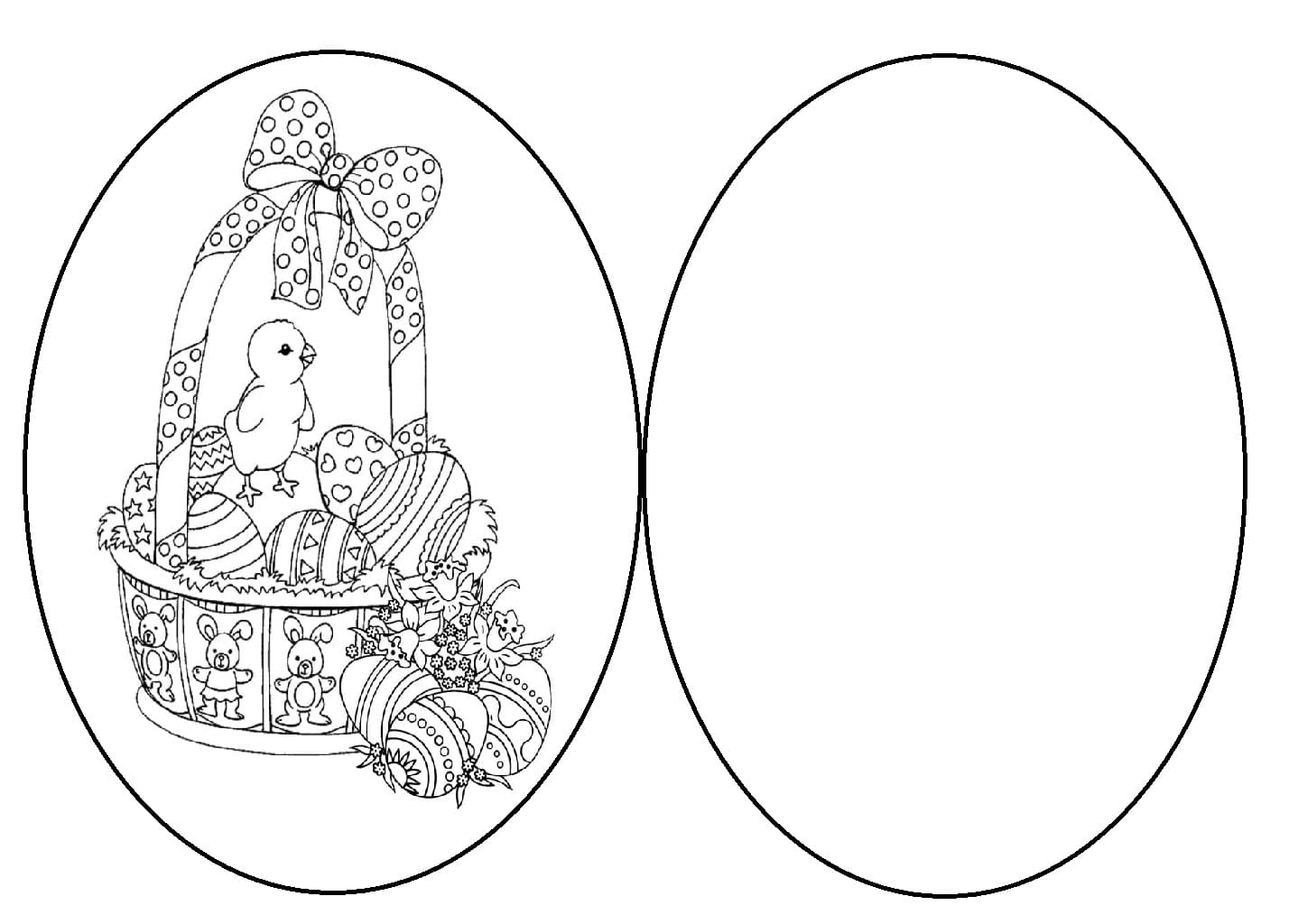 Easter Basket Card Printable Coloring Page