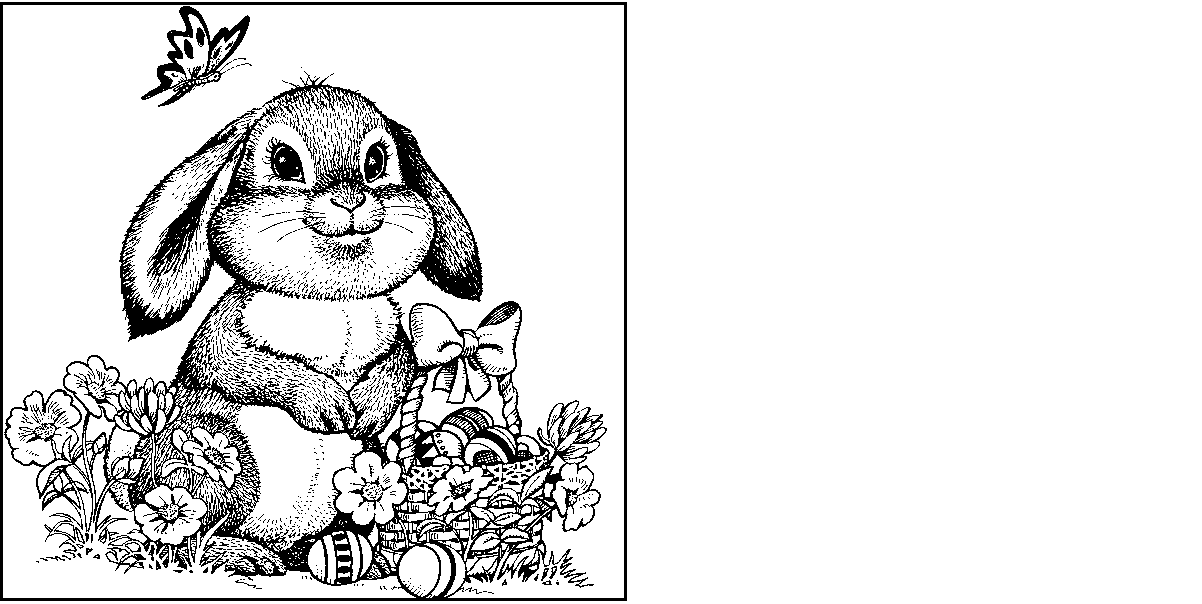 Easter Bunny Card Printable Coloring Page